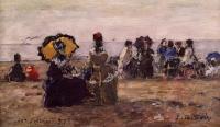 Boudin, Eugene - Beach Scene, the Yellow Parasol